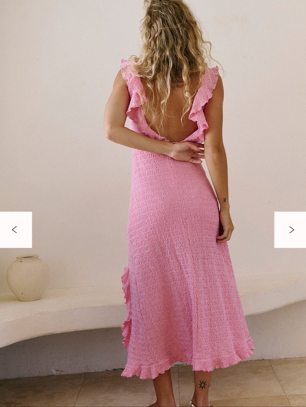 Free People Pink Off-Shoulder Ruffle Dress - Picture 4 of 9